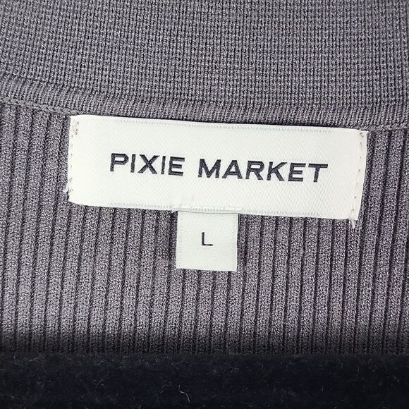 PIXIE MARKET long deep gray cardigan with buttons. Size L - Picture 2 of 10